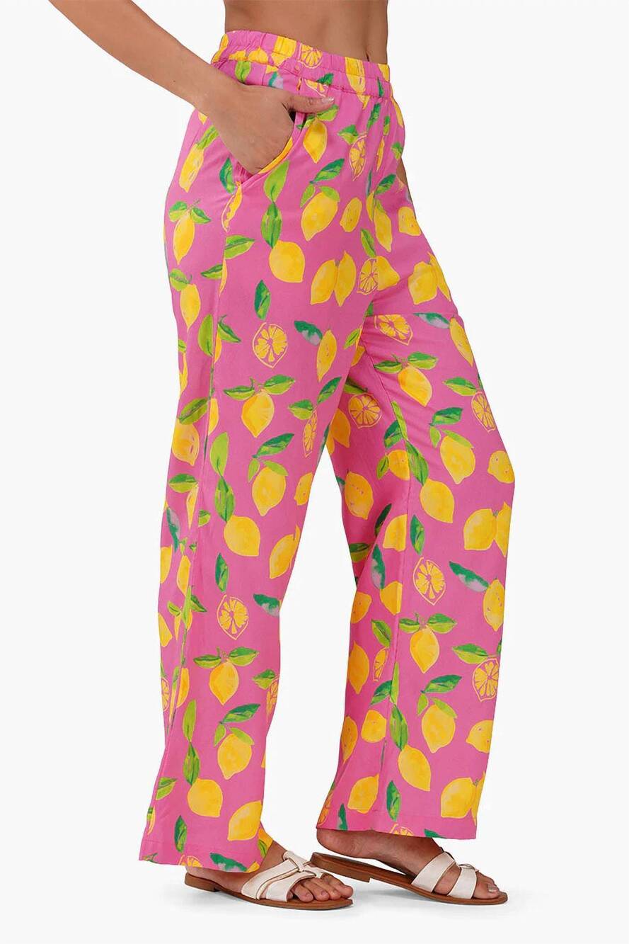 NEW AMERICA & BEYOND zest for life pant in lemon print